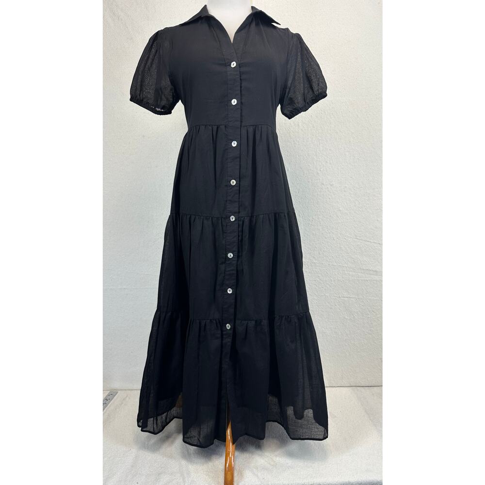HYFVE Black Semi-Sheer Cotton Size Large Bohochic Flowy Minimalist Gothiclolita
